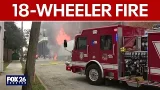Raw: Houston firefighters extinguish 18-wheeler fire in Midtown