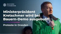 BAUERNPROTEST in Dresden: MICHAEL KRETSCHMER spricht vor Demonstranten I Sachsen Fernsehen