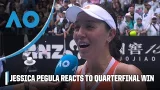 Jessica Pegula reacts to advancing to her first Australian Open semifinal ?