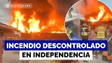 Gigantesco incendio destruye empresa de telas en Independencia: llamas dejan gran columna de humo Gigantesco incendio destruye empresa de telas en Independencia: llamas dejan gran columna de humo