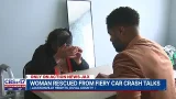 Local mother speaks after being rescued from fiery crash caused by carjacking; family seeks support