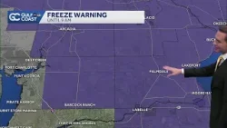Freeze warning for parts of the Gulf Coast, temperatures plummet to the 30s