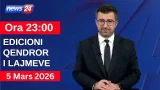 5 Mars 2026 Edicionii Lajmeve në News24 në studio Renaldo Salianji (Ora 23:00)