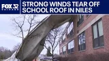 Destructive winds tear off school's roof in Niles