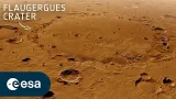 Совершите полет вокруг кратера Флаугерг на Марсе.