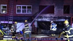 Twin home partially collapses after NYE fire in Philly