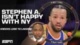 BAD SIGN ‼️ Stephen A. ISN'T HAPPY with his Knicks after losing to the Lakers ? | First Take