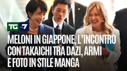 Meloni in Giappone, l’incontro con Takaichi tra dazi, armi e foto in stile manga