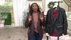 Belle by Kim Gravel Faux Leather Military Blazer on QVC