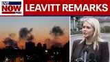 Karoline Leavitt speaks to reporters amid Iran conflict
