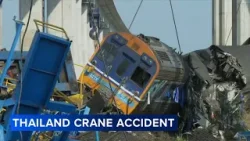 Construction crane falls onto moving train in Thailand, killing at least 32 people