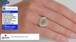 Rare Romance: 5.13ct Yellow Heart-Shaped Diamond Ring | $92,000