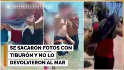 Indignante: Veraneantes de El Quisco se tomaron fotos con tiburón y no lo devolvieron al mar