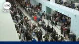 Travelers stuck in long lines amid TSA staffing shortages, partial gov shutdown