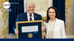 Venezuelan opposition leader presents Trump with her Nobel Peace Prize