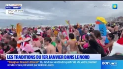 Tradition respectée dans la région avec le bain des givrés et la montée du terril