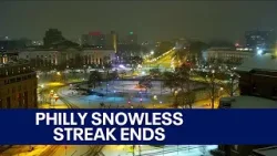 Philadelphia finally snaps snowless streak after nearly 2 years