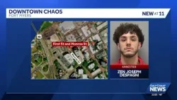 Man accused of causing chaos in downtown Fort Myers, crashing car into light pole