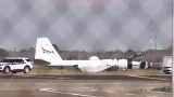 NASA plane's landing gear fails at Ellington Field in Houston