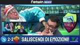 GOL DI NAPOLI ROMA 2-2: ESULTANZE PAZZE IN STUDIO, CHE PARI AL MARADONA!