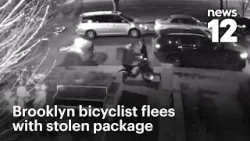 Bicyclist caught on video fleeing with stolen package after stealing nearby e-scooter | News 12