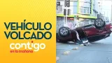 ¿POR EXCESO DE VELOCIDAD? Encuentran auto volcado tras choque en Santiago - Contigo en la Mañana ¿POR EXCESO DE VELOCIDAD? Encuentran auto volcado tras choque en Santiago - Contigo en la Mañana