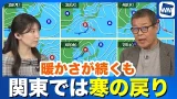 【週間天気】暖かさが続くも  関東では寒の戻り