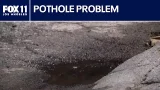 LA drivers dealing potholes; 10k filled already, mayor's office says LA drivers dealing potholes; 10k filled already, mayor's office says