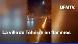 Les images des rues enflammées après des frappes à Téhéran en Iran