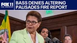 LA Mayor Karen Bass denies watering down Palisades Fire report